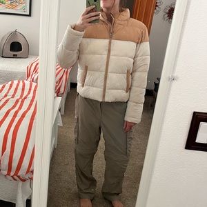 Cream beige puffer